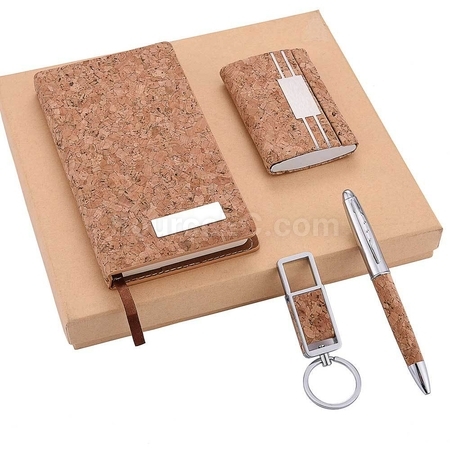 Customization Key Chain + Card Holder + Notebook + Pen Business Gift Set Promotional Products