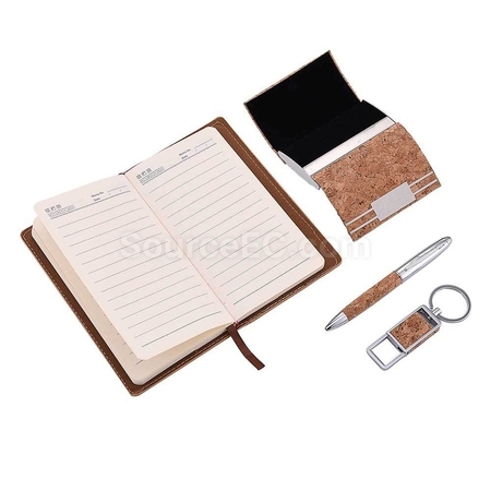 Customization Key Chain + Card Holder + Notebook + Pen Business Gift Set Promotional Products