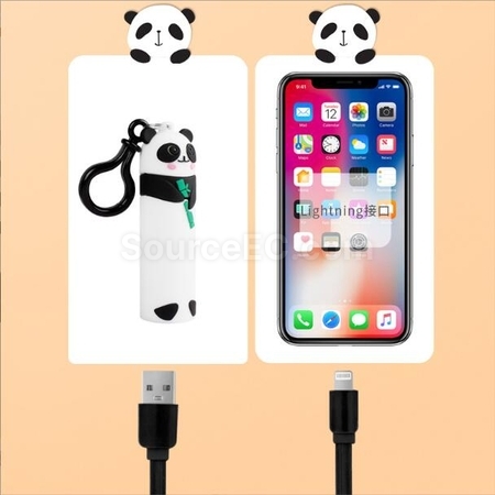 Customization Cartoon Panda Telescopic Data Cable Promotional Products