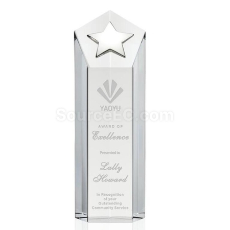 Customization Metal Star Crystal Trophy Promotional Products