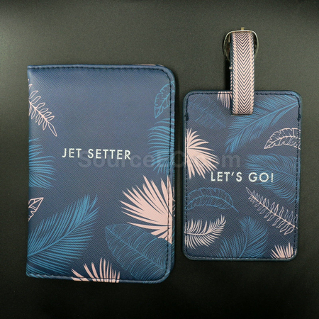 Customization PU Luggage Tag and Passport Case Gift Set Promotional Products