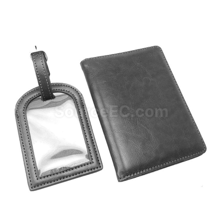 Customization PU Luggage Tag and Passport Case Gift Set Promotional Products