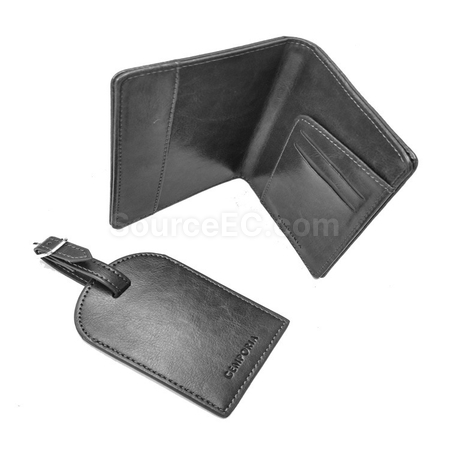 Customization PU Luggage Tag and Passport Case Gift Set Promotional Products