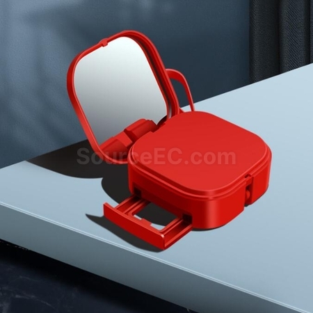 Customization Makeup Mirror Mobile Phone Holder Multifunctional 3-in-1 Charging Cable Promotional Products