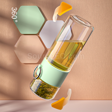 Customization Portable Glass Mug with Infuser Promotional Products