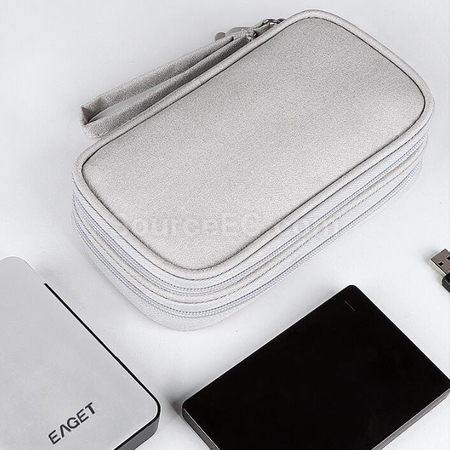 Customization Double-Layer Data Cable Mobile Power Earphone Storage Bag Promotional Products