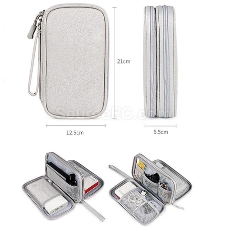 Customization Double-Layer Data Cable Mobile Power Earphone Storage Bag Promotional Products