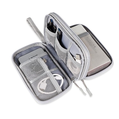 Customization Double-Layer Data Cable Mobile Power Earphone Storage Bag Promotional Products