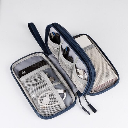 Customization Double-Layer Data Cable Mobile Power Earphone Storage Bag Promotional Products