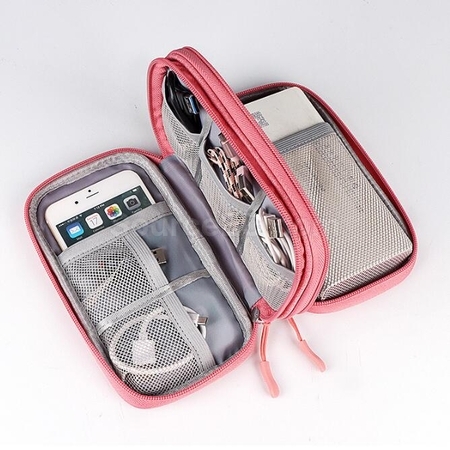 Customization Double-Layer Data Cable Mobile Power Earphone Storage Bag Promotional Products