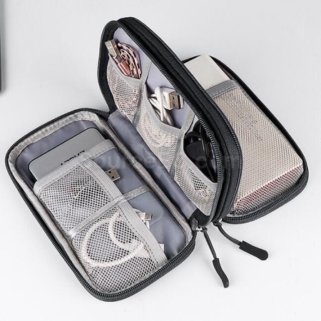 Customization Double-Layer Data Cable Mobile Power Earphone Storage Bag Promotional Products