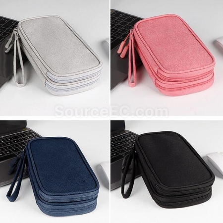 Customization Double-Layer Data Cable Mobile Power Earphone Storage Bag Promotional Products