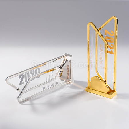 Customization Crystal Clear Metal Trophy Promotional Products
