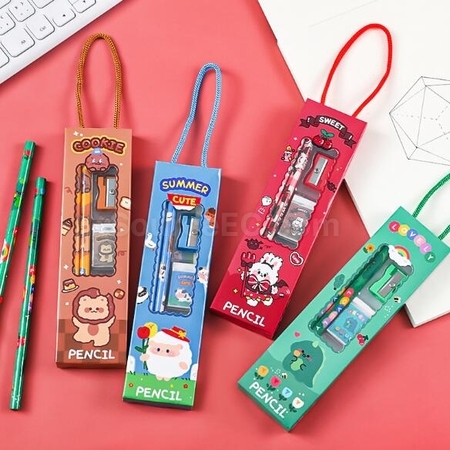 Customization Five-Piece Cartoon Stationery Pencil Set Promotional Products