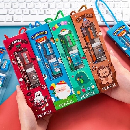 Customization Five-Piece Cartoon Stationery Pencil Set Promotional Products