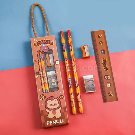 Customization Five-Piece Cartoon Stationery Pencil Set Promotional Products