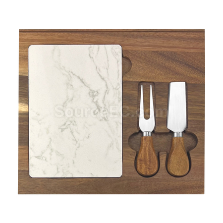 Customization Fuzo Marble Cheeseboard with Knife Set Promotional Products
