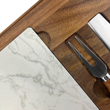 Customization Fuzo Marble Cheeseboard with Knife Set Promotional Products
