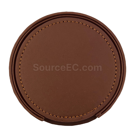 Customization Franklin Leather Coaster Set of 6 Promotional Products