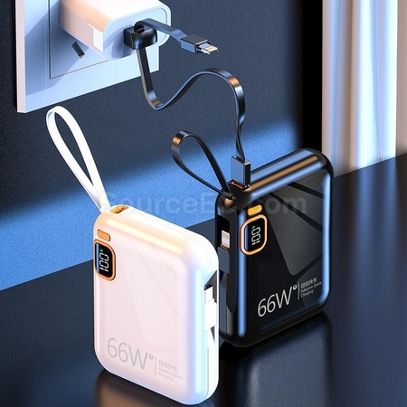 Customization Portable Self-Contained Line Portable Fast Charging Power Bank Promotional Products