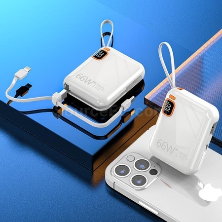 Customization Portable Self-Contained Line Portable Fast Charging Power Bank Promotional Products