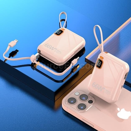 Customization Portable Self-Contained Line Portable Fast Charging Power Bank Promotional Products