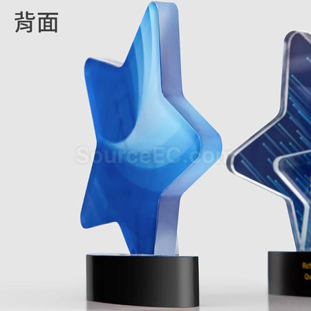 Customization Color Printed Star Crystal Trophy Promotional Products