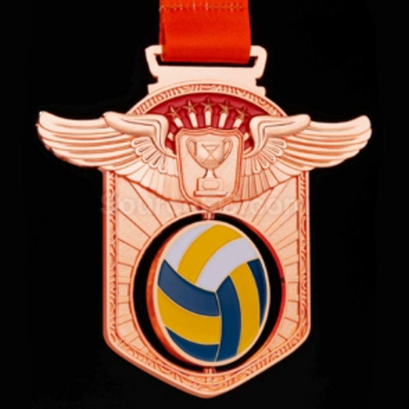 Customization Volleyball Hollow Rotating Medal Promotional Products
