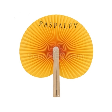 Customization SmallRound Fan With Wooden Handle Promotional Products