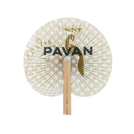 Customization SmallRound Fan With Wooden Handle Promotional Products