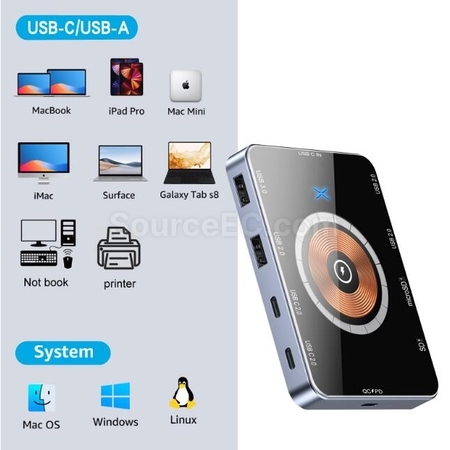 Customization Type-c Docking Station 15W Wireless Fast Charging Promotional Products