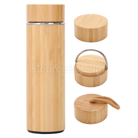 Customization Portable Bamboo Shell Thermos Cup With Cover Promotional Products