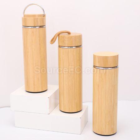 Customization Portable Bamboo Shell Thermos Cup With Cover Promotional Products