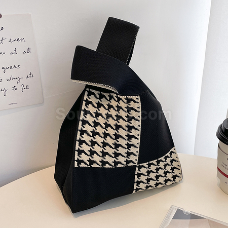 Customization Knitted Houndstooth Bag Promotional Products