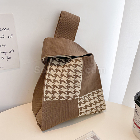 Customization Knitted Houndstooth Bag Promotional Products
