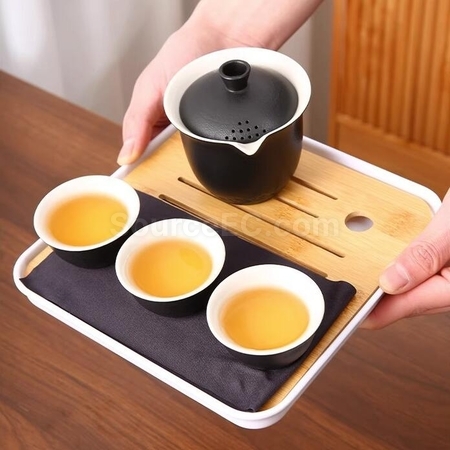 Customization Kung Fu Tea One Pot Three Cups Travel Outdoor Portable Set Promotional Products