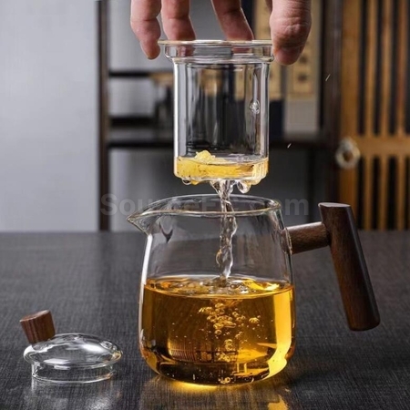 Customization Glass Heat-Resistant Tea And Water Separation Tea Set Promotional Products