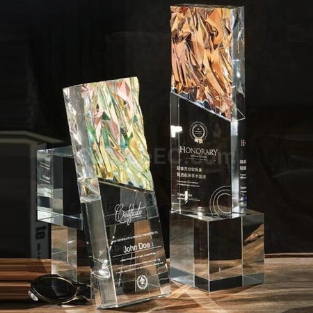 Customization Colorful Glory Brilliant Color-changing Crystal Trophy Promotional Products