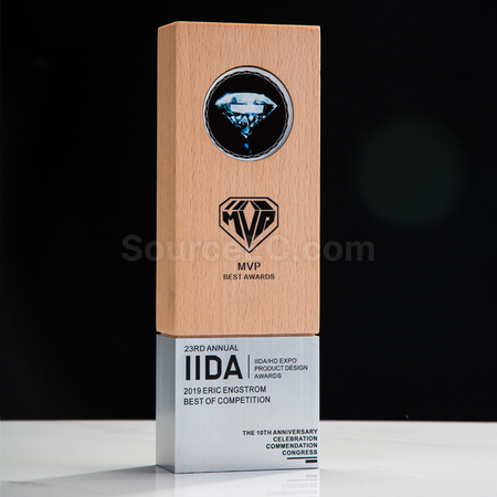 Customization Glass Crystal Solid Wood Trophy Promotional Products