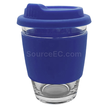Customization Carlo Glass Coffee Cup - Silicone Band Promotional Products