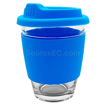 Customization Carlo Glass Coffee Cup - Silicone Band Promotional Products