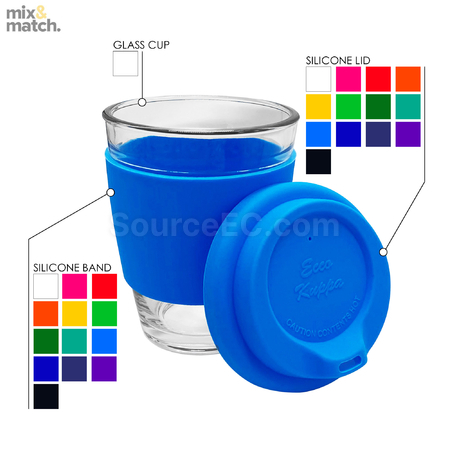 Customization Carlo Glass Coffee Cup - Silicone Band Promotional Products