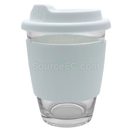 Customization Carlo Glass Coffee Cup - Silicone Band Promotional Products