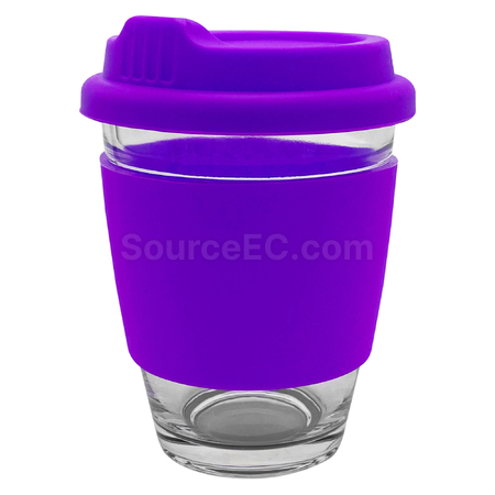 Customization Carlo Glass Coffee Cup - Silicone Band Promotional Products