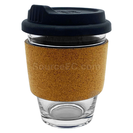Customization Carlo Glass Coffee Cup - Cork Band Promotional Products