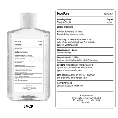 Customization 300ml Hand Sanitiser Gel - 75% Alcohol Promotional Products