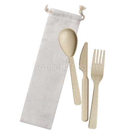 Customization Wheat Straw Utensils In Bag Promotional Products