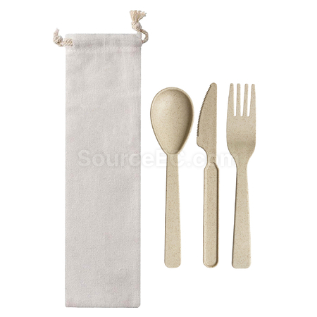 Customization Wheat Straw Utensils In Bag Promotional Products
