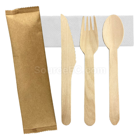 Customization 4pcs Wooden Cutlery Set Promotional Products