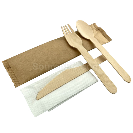 Customization 4pcs Wooden Cutlery Set Promotional Products